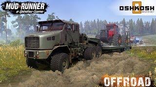 Spintires: MudRunner - OSHKOSH M1070 HET Pulls a Stuck Truck out of the Mud