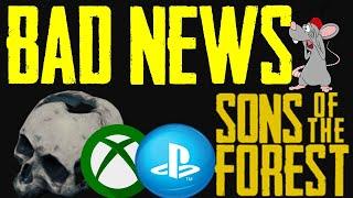 BAD NEWS! For Sons Of The Forest Releasing On Xbox Or Playstation Consoles! Plus PS5 Forest Gameplay