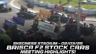 BriSCA F2 Stock Cars - Meeting Highlights (Skegness - 2/3/25)