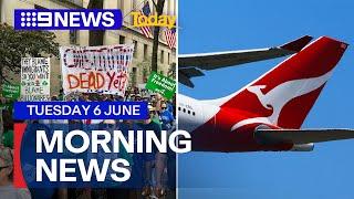 Los Angeles protest chaos; Qantas emergency landing | 9 News Australia