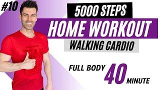 5000 steps at HOME. DANCE WALKING CARDIO workout - NO jumping / Do it twice and get 10000 steps