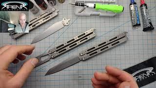 Arena Dub XL Utility Blade Swap Maintenance Tutorial - Affordable Titanium Balisong Butterfly Knife