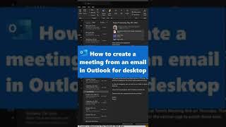  How to create a meeting from an email in Outlook for desktop #shorts