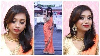 Indian Wedding Guest Makeup look in Sari || Learning with shilpa