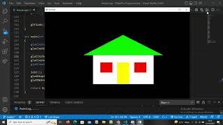 Drawing house with source code | Computer Graphics Project using OpenGL C++