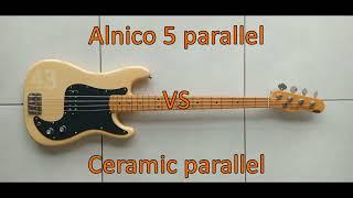 Alnico 5 VS Ceramic Thunderbird pickup parallel mode