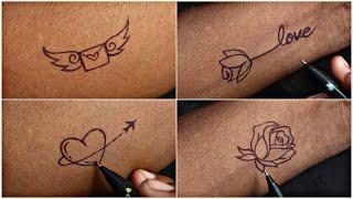 R️S || rose tattoo || rose love tatoo  || how to make tattoo designs