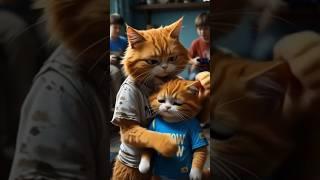 orange kitten and his poor dad#shorts #meowmeow #cat