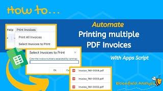 How to | Automate | Printing Multiple Invoices | Google Sheets to PDF | Apps Script