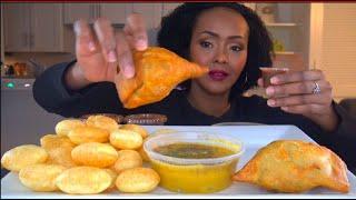 ASMR * PANI PURI & SAMOSAS * اكل الباني بوري والسمبوسة