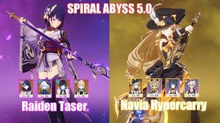 C0 Raiden Taser & C0 Navia Hypercarry | Spiral Abyss 5.0 | Genshin Impact