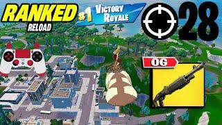 28 Elimination Solos "Champion Ranked RELOAD” Gameplay Wins (Fortnite Chapter 6 PS4 Controller)