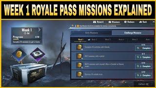 PUBG MOBILE SEASON 9 WEEK 1 ROYALE PASS MISSIONS EXPLAINED 