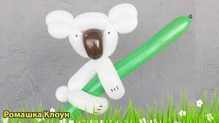 КОАЛА ИЗ ШАРИКОВ мишка из шаров КАК СДЕЛАТЬ Balloon Animal Koala DIY