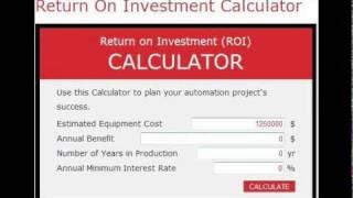 Return On Investment Calculator Training