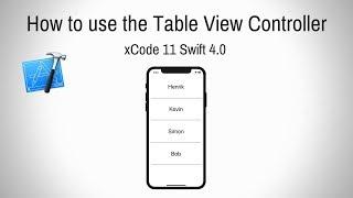 How To Use the Table View Controller