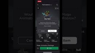BUYING THE MAGE ANIMATION PACKAGE IN #roblox