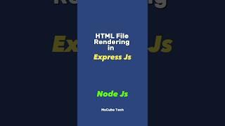 Static Files With NodeJs & Express.js | Render Html File In Expressjs #mscubetech #expressjs #short