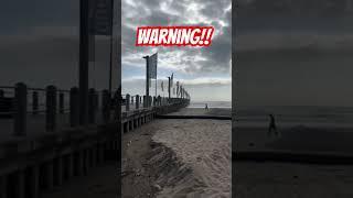 Warning! Crocs at Durban North Beach #durban #crocs