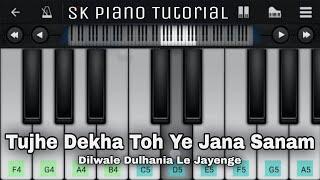 Tujhe Dekha Toh Ye Jana Sanam :: Mobile Piano Tutorial | Dilwale Dulhania Le Jayenge | Lata, Kumar