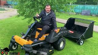 Райдер Cub Cadet XZ3 с мусороподборщиком. Собираем иголки.