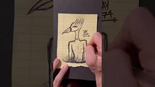 Daily Faces Challenge: Day 274/365- Bird Creature Pen Drawing | Sketchy Art Timelapse #shorts #art