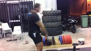 PTC Brisbane - Steve swings the 64kg kettlebell