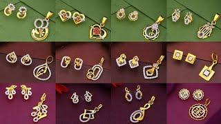 Stylish Gold Pendant Set With Price || Gold Stone Pendant Set 2024 || 22k Gold Pendant Set - AVJ