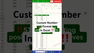 Custom Number Format in Excel ‼️ #shorts #excel #exceltips #computer