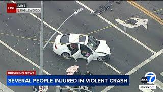 Police chase ends in violent crash in Inglewood