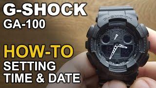 Gshock GA-100  - Setting time and date tutorial