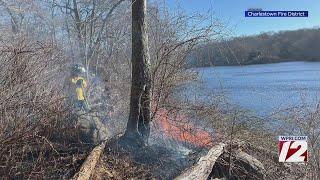 Crews contain large brush fire in Charlestown