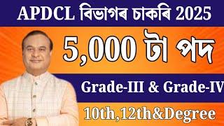 APDCLত চাকৰি - Jobs in Assam | Assam jobs 2025 | Assam jobs vacancy 2025 |