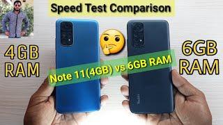 Redmi Note 11 (4GB) RAM vs Note 11 (6GB) RAM Speed Test Comparison?