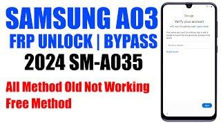 Samsung a03 FRP Bypass - Samsung A035F Google Account Remove 2024