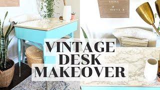 DIY FURNITURE MAKEOVER | PAINTED VINTAGE METAL DESK