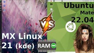 MX Linux 21 (kde) vs Ubuntu Mate 22.04: On RAM Usage