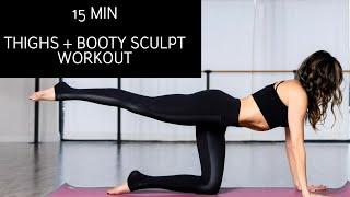 15 MIN WORKOUT TO TONE THIGHS AND BOOTY | ANKLE WEIGHTS OPTIONAL