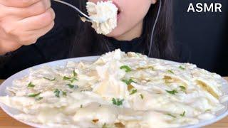 ASMR Cheesy Creamy Alfredo Farfalle Pasta | Mukbang (Eating Sounds)