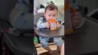6-Month-Old Baby Drinking Water #baby #babyledweaning