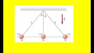 Three identical point charges each of mass m = 0.100 kg