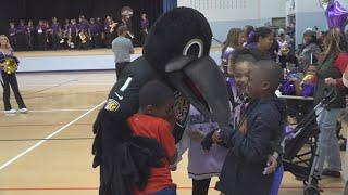 Ravens hold surprise pep rallies for York City students