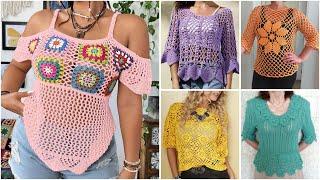 Gorgeous Boho style crochet top | vintage style crochet top designs #crochetcroptop #bohotop