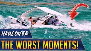 THE WORST BOAT FAILS EVER FILMED AT HAULOVER INLET!! BOAT SINKING! | WAVY BOATS