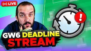 WILDCARD ACTIVE  | FPL DEADLINE STREAM GAMEWEEK 6 | Fantasy Premier League Tips 2024/25