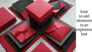 how to add elements to an explosion box | how to decorate explosion box | explosion box cards
