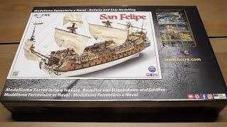 UNBOXING Wooden ship model San Felipe OcCre