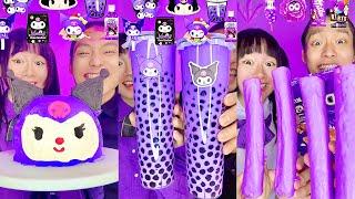 Extreme Eating Only One Color Spicy Sour Food Challenge Compilation! purplebubble tea Boba (Part4)