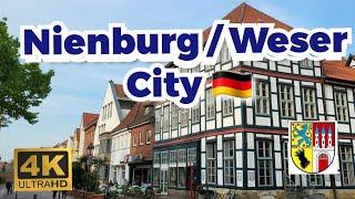 4k Germany City Nienburg / Weser  Walk in Tour Ultra HD (4k60fps) Video 2023