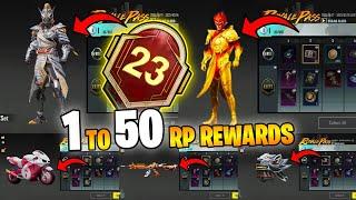 MONTH 23 ROYAL PASS // 1 TO 50 RP // M23 ROYAL PASS LEAKS (M23 ROYAL PASS REWARDS PUBG MOBILE/BGMI)